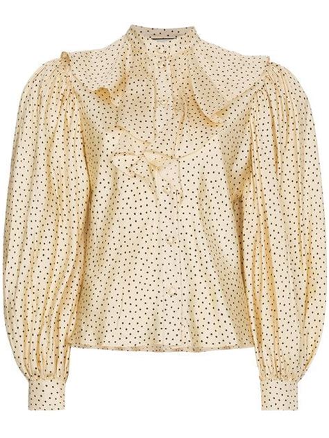 gucci silk blouse tiger vintage|gucci puff sleeve blouse.